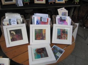 My work on display at the market.