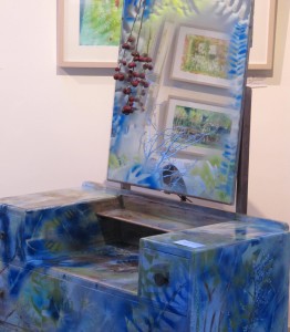 dressing table and mirror hand painted