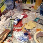 tube of paint and dirty palette